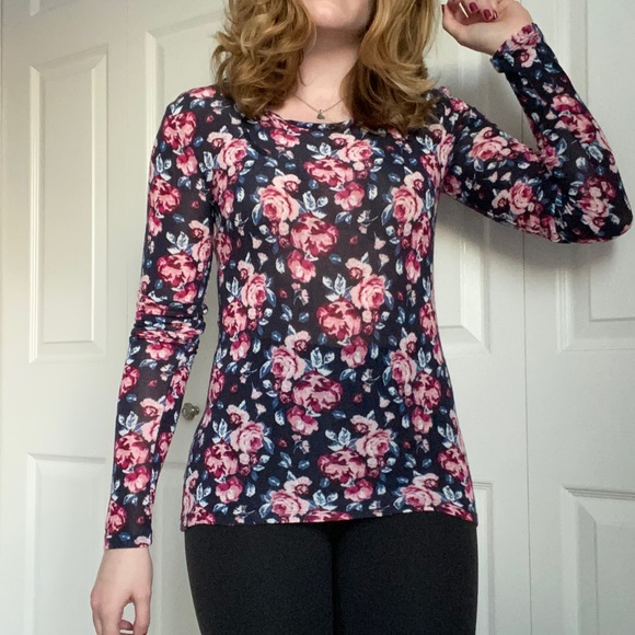 Aeropostale floral print long sleeve tee - Picture 4 of 7
